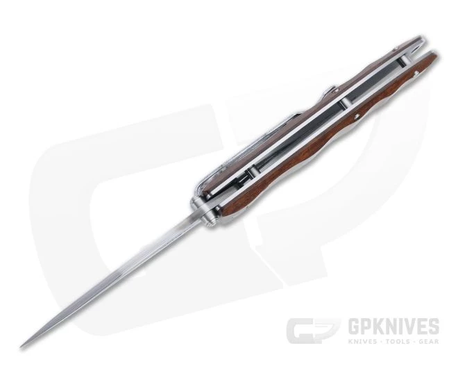 MCusta Classic Wave San Mai Damascus Ironwood Liner Lock Folding Knife 18D - Image 3