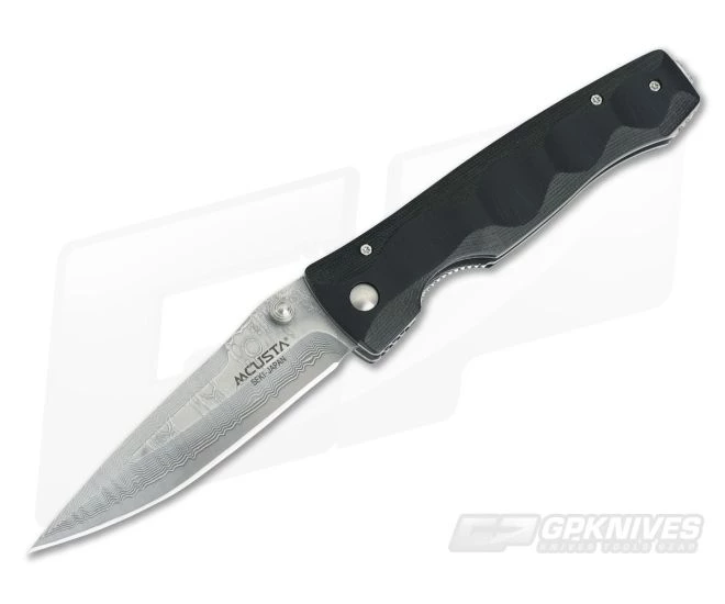 MCusta Damascus Tactility Black Micarta