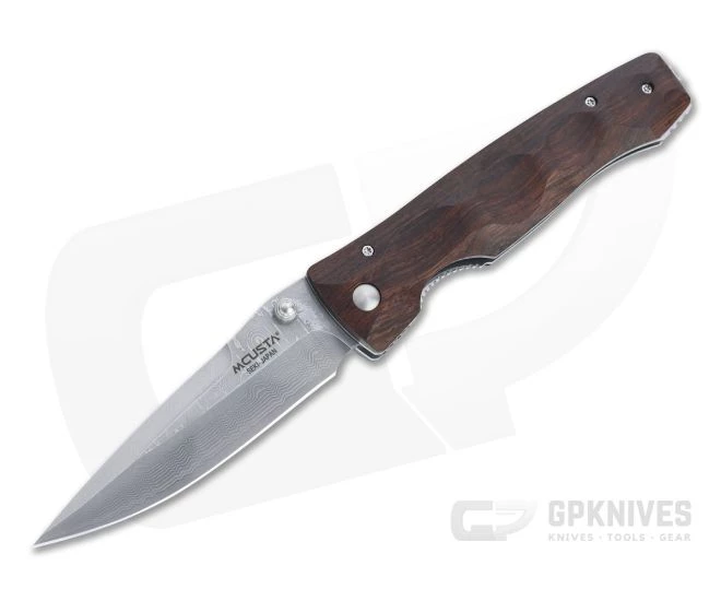 MCusta Tactility Elite San Mai Damascus IronWood Liner Lock Folding Knife 0125D