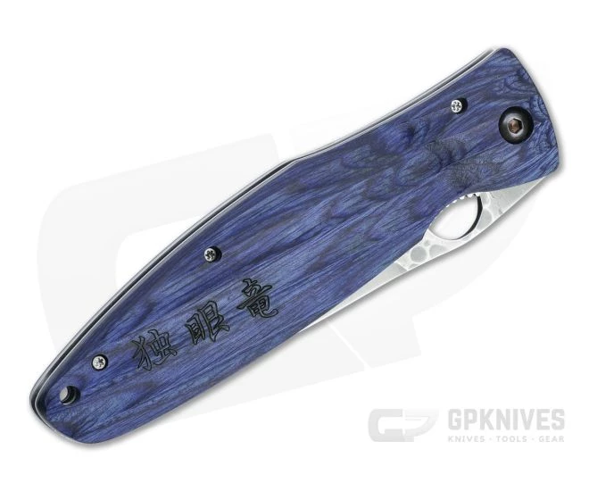 MCusta Sengoku Date Masamune San Mai SPG2 Blue Pakkawood Liner Lock Folder 186G - Image 2