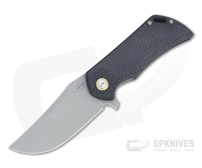 Boker Plus Golem Flipper Acid Stonewashed D2 Honeycomb Black G10 Folding Knife 01BO192