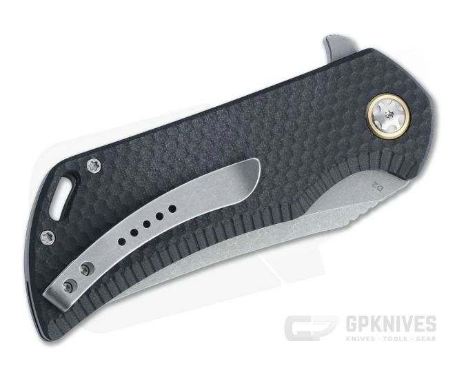 Boker Plus Golem Flipper Acid Stonewashed D2 Honeycomb Black G10 Folding Knife 01BO192 - Image 2