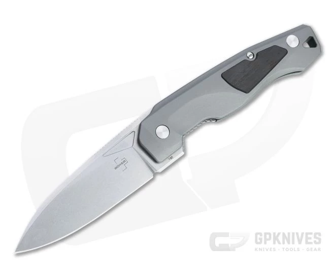 Boker Plus Aluma Flipper Manasherov Stonewashed D2 Gray Aluminum Folder 01BO463