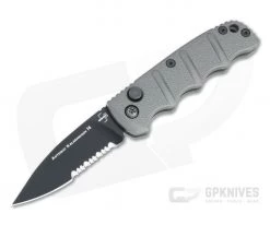 Boker Mini Kalashnikov 73 Automatic Part Serrated Black AUS-8 Gray Folding Knife 01KALS73BN