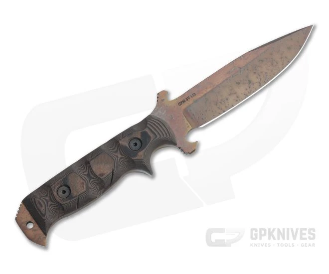 Dawson Knives Chief Arizona Copper 3V Orange/Black G10 Fixed Blade - Image 3