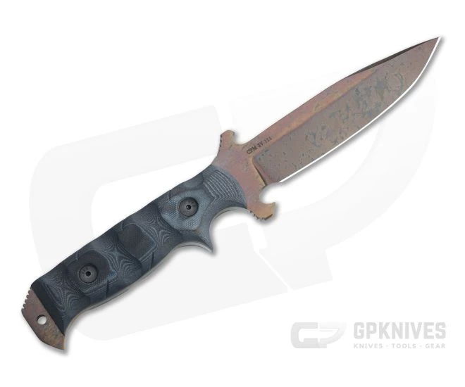 Dawson Knives Chief Arizona Copper 3V Blue/Black G10 Fixed Blade - Image 3