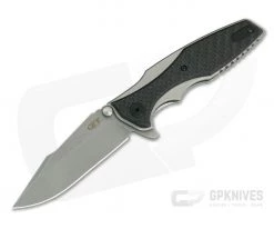 Zero Tolerance 0393GLCF Hinderer Flipper Glow Carbon Fiber Titanium Frame Lock