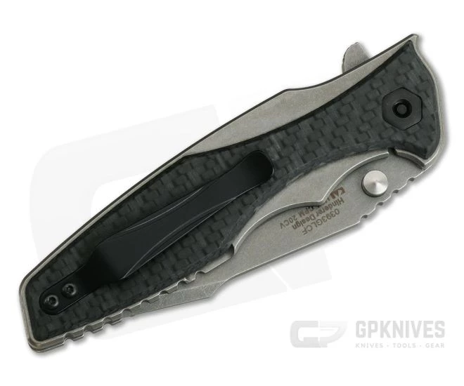 Zero Tolerance 0393GLCF Hinderer Flipper Glow Carbon Fiber Titanium Frame Lock - Image 2