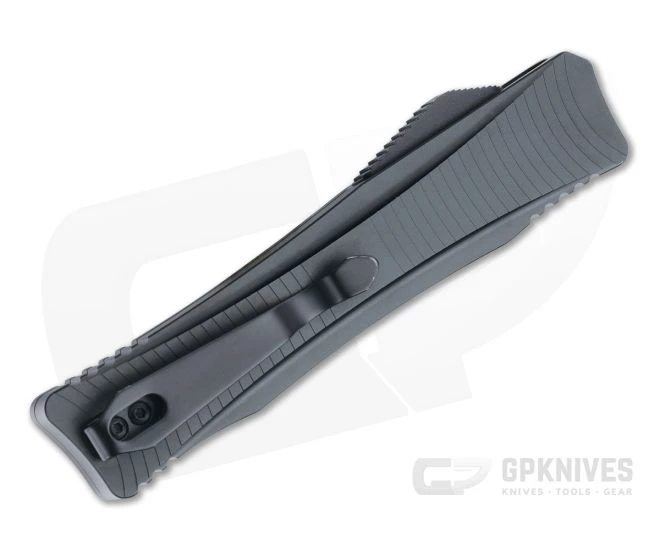 Boker Plus Lhotak Eagle Recurve Satin D2 Black Aluminum Double Action OTF Automatic 06EX221 - Image 2