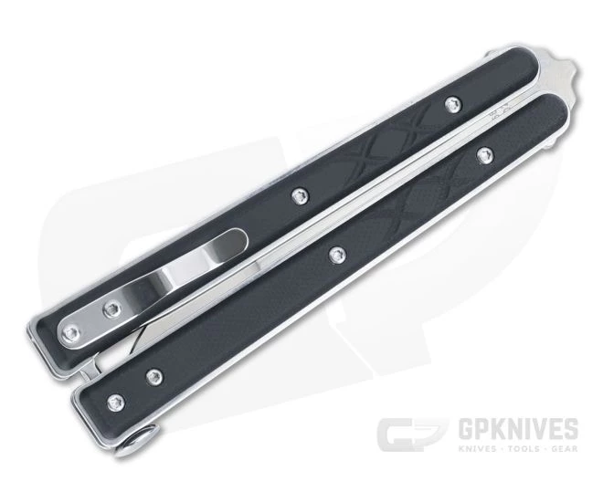 Boker Plus Balisong Tactical Small Satin D2 Black G10 Balisong Folding Knife 06EX227 - Image 2