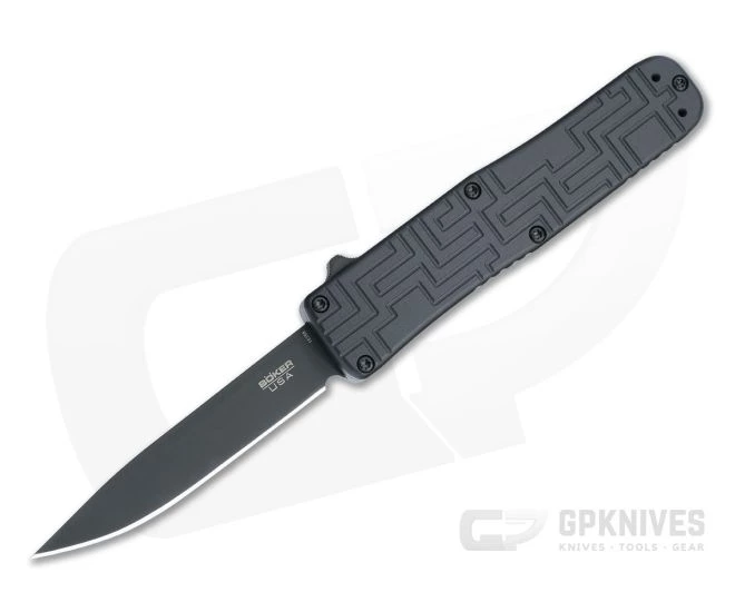 Boker Plus OTF Blackout Clip Point PVD 154CM Black Aluminum OTF Automatic 06EX263
