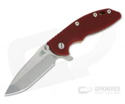 Hinderer XM-18 3.5" Stonewashed S45VN Spanto Red G10 Bronze Tri-Way Flipper 0977