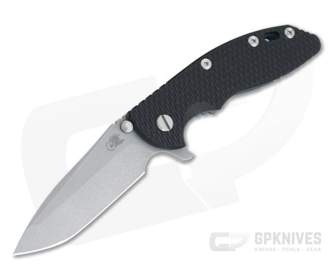 Hinderer XM-18 3.5" Working Finish S45VN Spanto Black G10 Battle Blue Tri-Way Flipper 0988