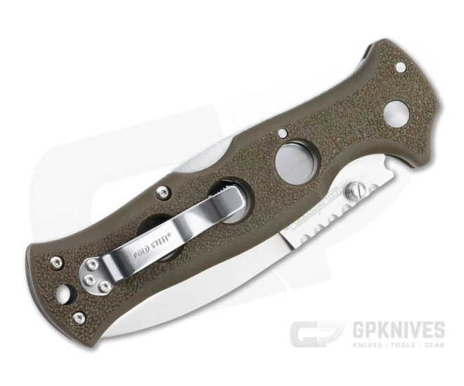 Cold Steel Gunsite Counter Point Part Serrated AUS10A FDE Griv-Ex Back Lock Folder 10ABV3 - Image 2