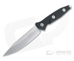 Microtech Socom Alpha Stonewashed Part Serrated M390 Black G10 Fixed Blade 113-11