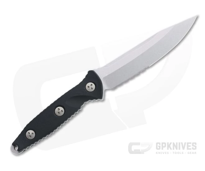 Microtech Socom Alpha Stonewashed Part Serrated M390 Black G10 Fixed Blade 113-11 - Image 3