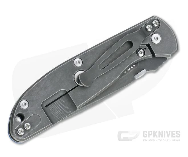 Hinderer Firetac Recurve Battle Black 20CV Blue G10 Tri-Way Titanium Frame Lock Folder 1145 - Image 2