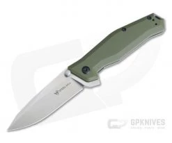 Steel Will Apostate Mini Satin S35VN Green G10 Titanium Frame Lock Flipper 1152