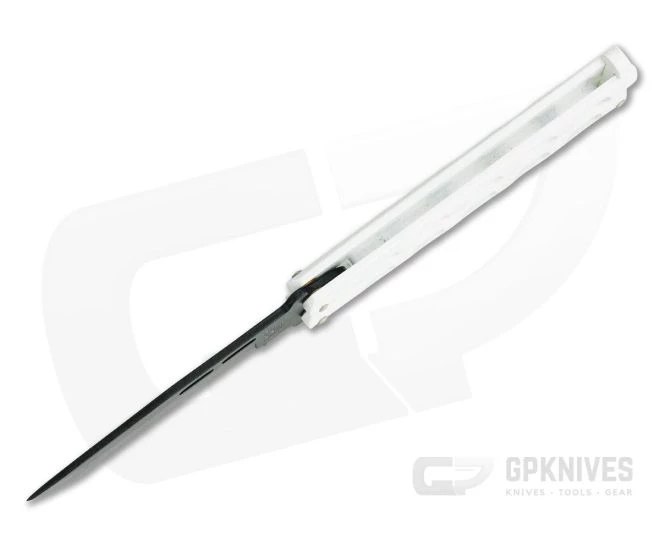 Bear and Son Cutlery Black Tanto Point White Butterfly Knife 115TANW - Image 3