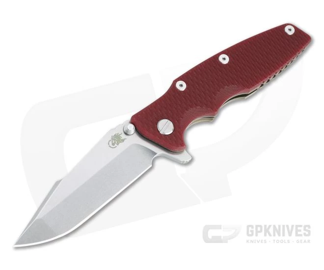 Hinderer Eklipse 3.5" Harpoon Spanto Stonewashed 20CV Red G10 Bronze Tri-Way Flipper 1188
