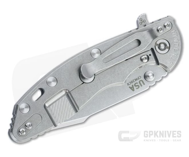 Hinderer XM-18 3.5" Skinny Harpoon Spanto Stonewashed 20CV Blue/Black G10 Tri-Way Flipper 1190 - Image 2