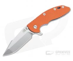 Hinderer XM-18 3.5" Skinny Harpoon Spanto Stonewashed 20CV Orange G10 Blue Tri-Way Flipper 1199