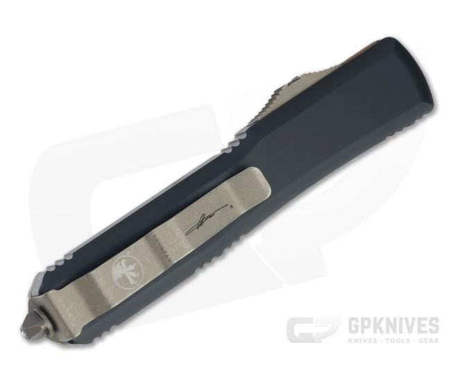 Microtech Ultratech Signature Bayonet Bronze Apocalyptic M390 Tan G10 Top OTF Automatic Knife 120-13APGTTAS - Image 2