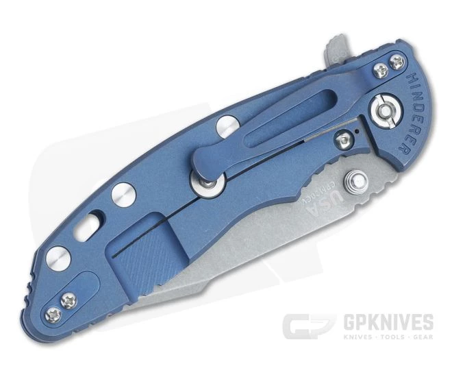 Hinderer XM-18 3.5" Skinny Harpoon Spanto Working Finish 20CV Blue/Black G10 Battle Blue Tri-Way Flipper 1206 - Image 2