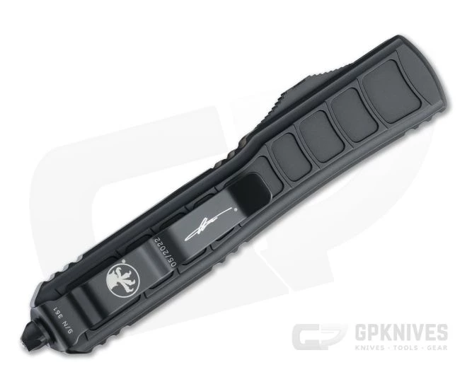 Microtech Ultratech II Stepside Bayonet Signature Tactical Part Serrated M390 Automatic Knife 120II-2TS - Image 2