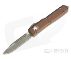 Microtech Ultratech S/E Bronzed Apocalyptic M390 Drop Point Tan OTF Automatic Knife 121-13APTA