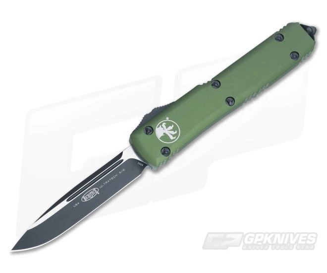Microtech Ultratech OD Green Black M390 Drop Point OTF Automatic 121-1OD