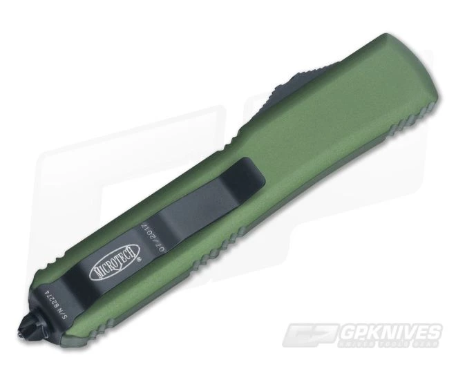 Microtech Ultratech OD Green Black M390 Drop Point OTF Automatic 121-1OD - Image 2