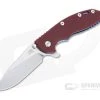 Hinderer Knives XM-18 3.5" Slicer Stonewashed 20CV Red G10 Stonewash Blue Ti Tri-Way Flipper 1213