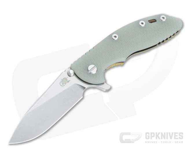 Hinderer Knives XM-18 3.5" Slicer Stonewashed 20CV Translucent G10 Stonewash Bronze Ti Tri-Way Flipper 1214