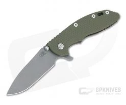 Hinderer Knives XM-18 3.5" Slicer Working Finish 20CV OD Green G10 Battle Bronze Ti Tri-Way Flipper 1219