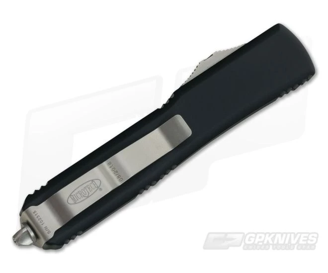 Microtech Ultratech D/E Satin Full Serrated M390 Double Edge OTF Automatic 122-6 - Image 2