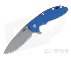 Hinderer Knives XM-18 3.5" Slicer Working Finish 20CV Blue G10 Battle Blue Ti Tri-Way Flipper 1220