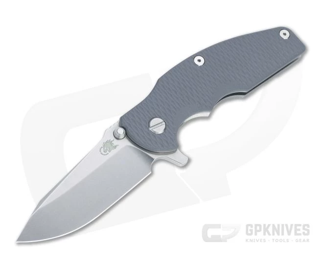 Hinderer Knives Jurassic Spear Point Stonewashed 20CV Gray G10 Tri-Way Pivot Flipper 1221