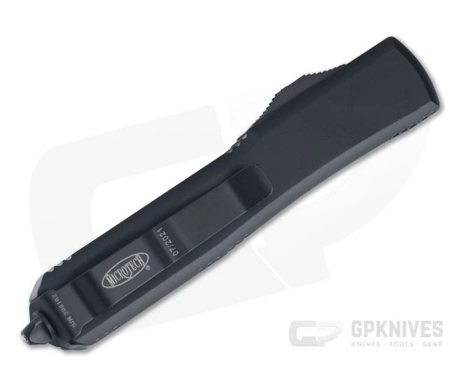 Microtech Ultratech Tanto Tactical Full Serrated Black M390 OTF Automatic Knife 123-3T - Image 2