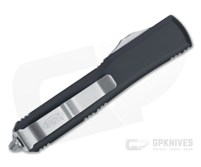 Microtech Ultratech T/E Satin Full Serrated M390 Tanto Black OTF Automatic Knife 123-6 - Image 2