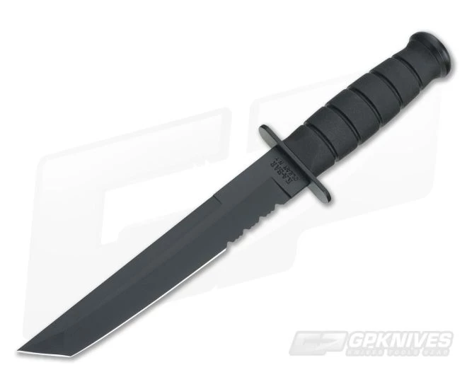 Kabar Black Tanto Fixed Blade Partially Serrated 1245