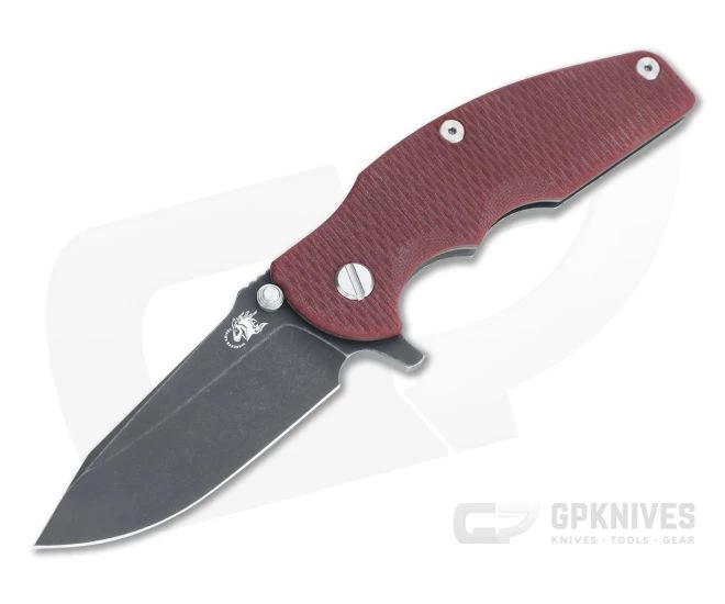 Hinderer Jurassic Spear Point Battle Black DLC 20CV Red G10 Tri-Way Flipper 1251