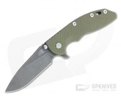 Hinderer XM-18 3.5" Slicer Battle Black DLC 20CV OD Green G10 Tri-Way Flipper 1253