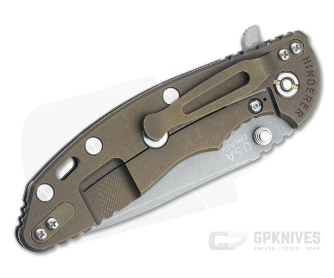 Hinderer XM-18 3.5" Spear Point 20CV Gray G10 Battle Bronze Tri-Way Flipper 1266 - Image 2