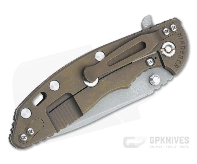 Hinderer XM-18 3.5" Spear Point 20CV Black G10 Battle Bronze Tri-Way Flipper 1267 - Image 2