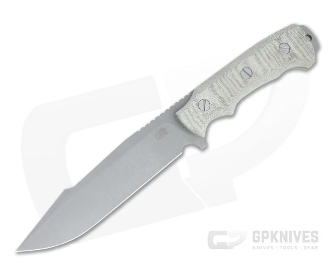 Hinderer Knives Fieldtac 6" Harpoon Spearpoint Working Finish Nitro-V Green Micarta Fixed Blade 1269