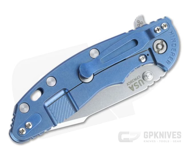 Hinderer XM-18 3.5" Skinny Harpoon Spanto 20CV Blue/Black G10 Stonewashed Blue Tri-Way Flipper 1273 - Image 2