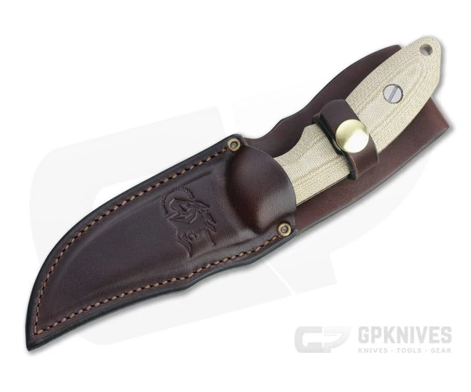 Hinderer Emmett Bowie Stonewashed 20CV Natural Micarta Fixed Blade 1279 - Image 2