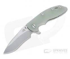 Hinderer XM-18 3.5" Recurve 20CV Translucent Green G10 Stonewashed Tri-Way Flipper 1285