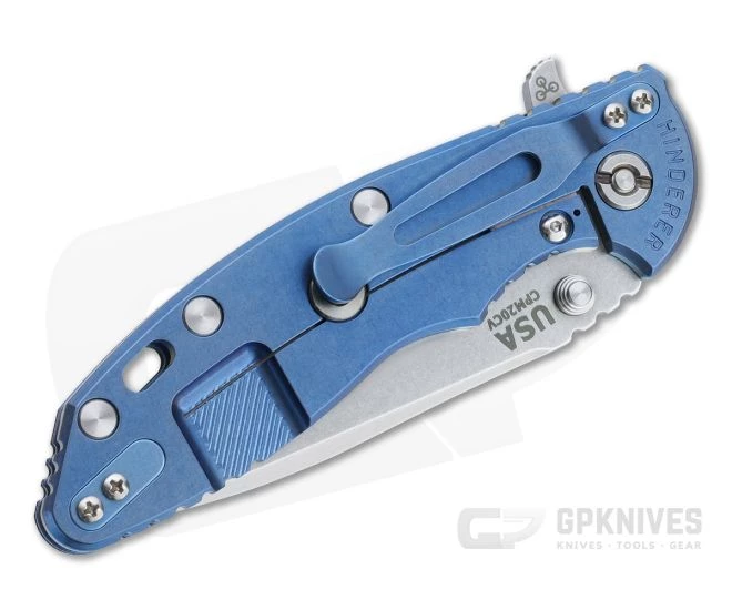 Hinderer XM-18 3.5" Recurve 20CV Black G10 Blue Stonewashed Tri-Way Flipper 1287 - Image 2